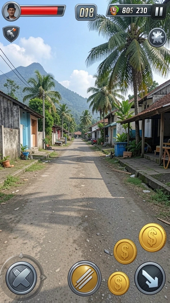 Screenshot 1 menunjukkan level awal permainan dengan tampilan grafis yang menarik.