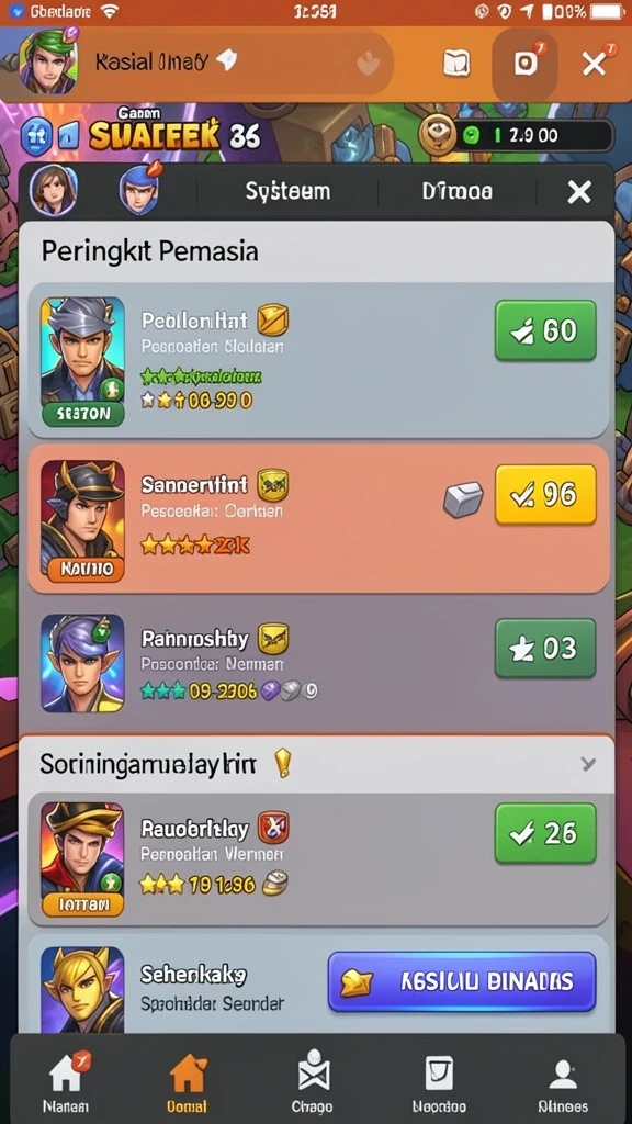 Screenshot 3 menampilkan reward yang didapat setelah menyelesaikan level.