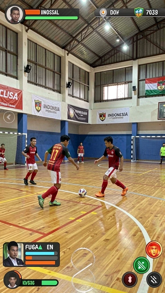 Gambar aksi karakter utama dalam pertempuran.