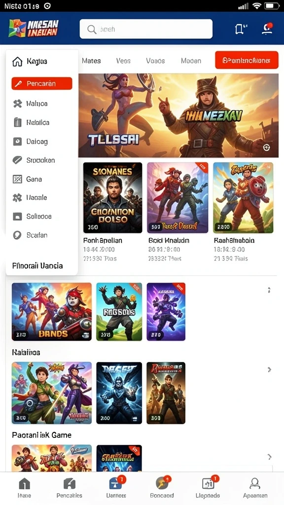 Level yang penuh tantangan dan rintangan kreatif.