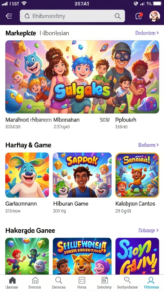 Menu permainan yang beragam dan mudah diakses.