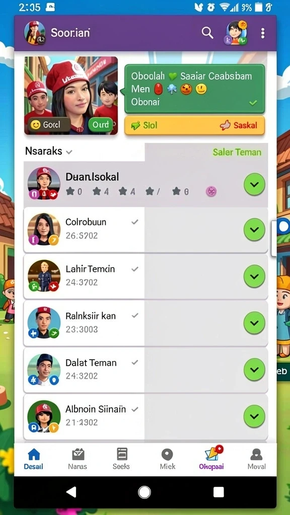 Tampilan utama aplikasi NUSABET yang menarik.