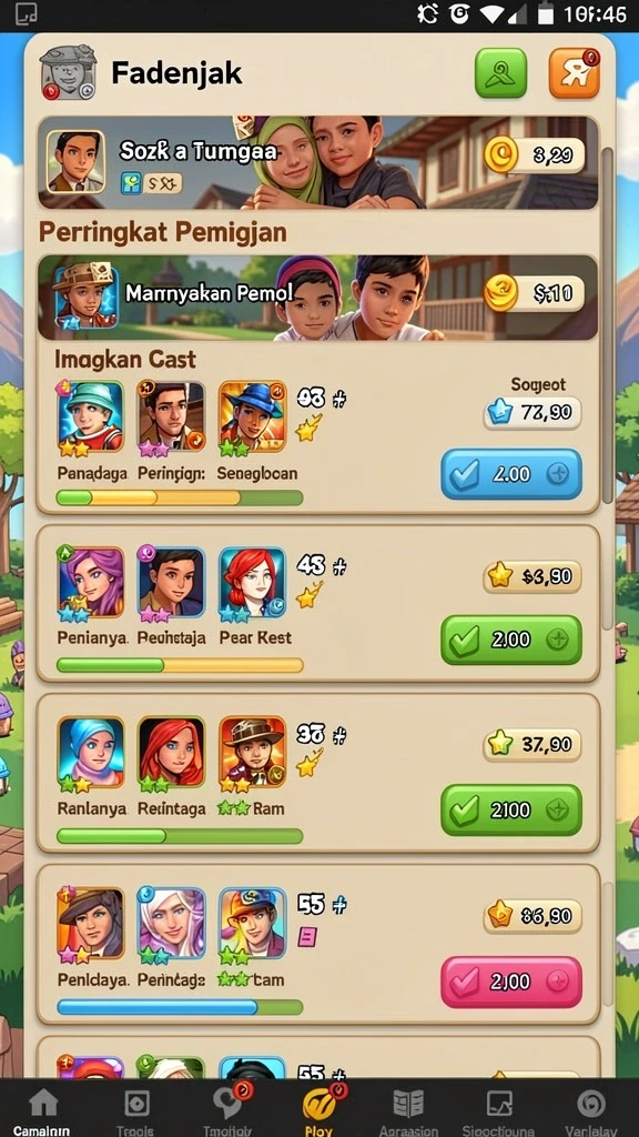 Screenshot kedua menampilkan fitur interaksi sosial yang menarik.