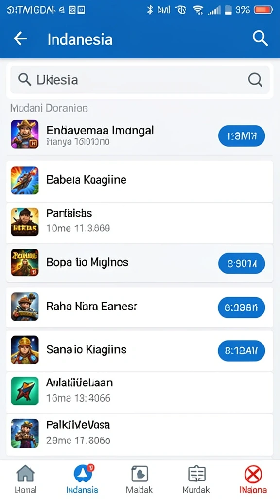 Screenshot memperlihatkan variasi mesin slot yang tersedia.