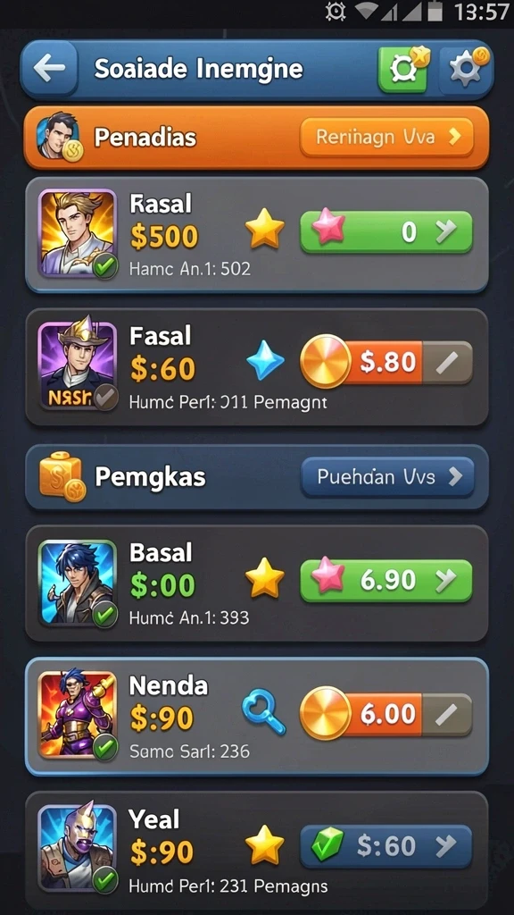 Tampilan menu utama yang menarik dan user-friendly.